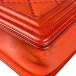Chanel Red Quilted Double Stitch Boy Bag 2014