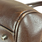 Prada Brown Leather Madras Cerniera Doctor Handbag