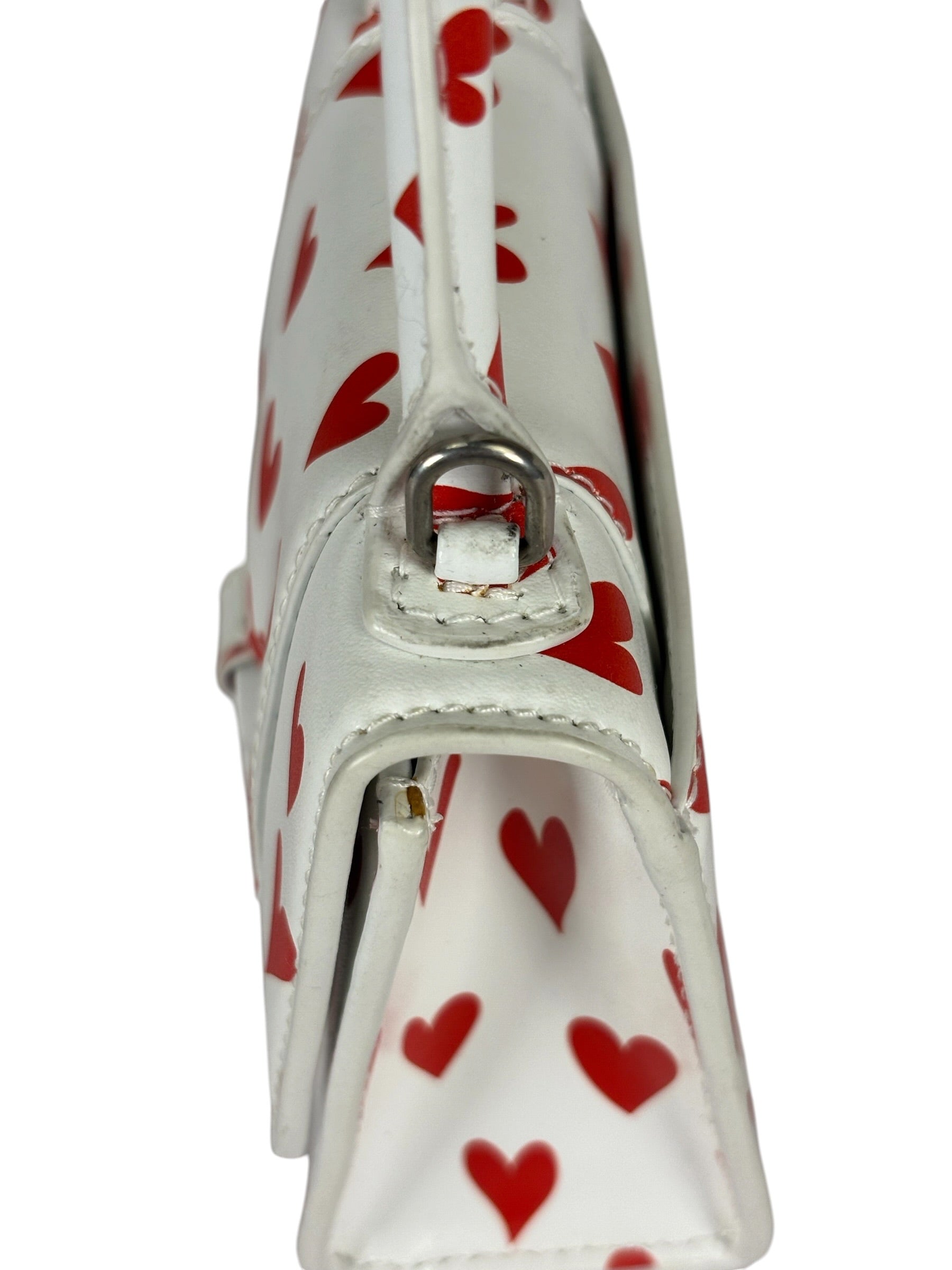 Balenciaga White Leather Hourglass Heart Nano Two-Way Bag