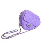 Chanel CC In Love Purple Quilted Leather Heart Bag 2022