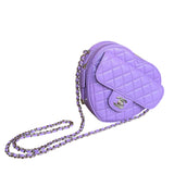 Chanel CC In Love Purple Quilted Leather Heart Bag 2022