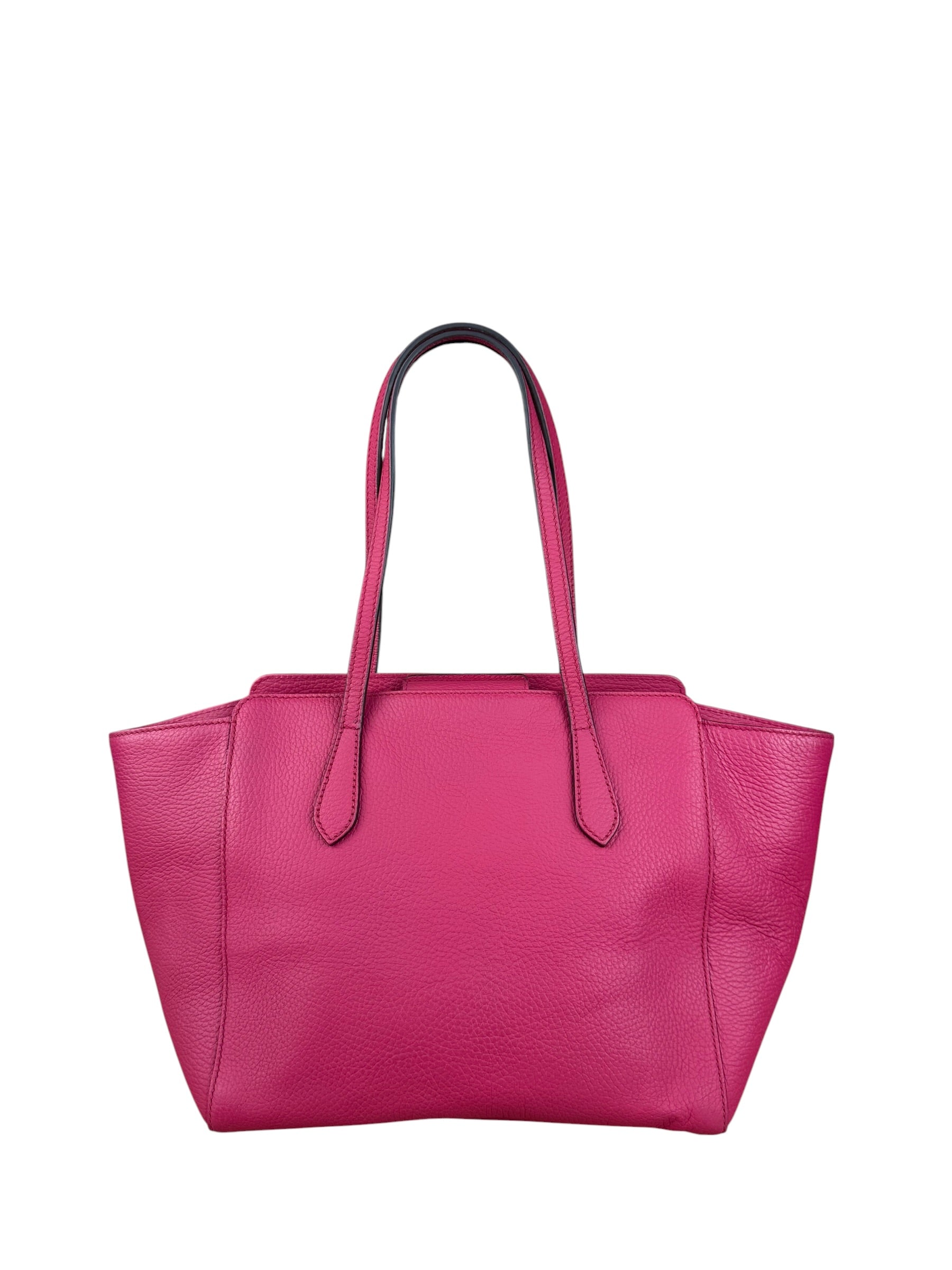 Gucci Pink Pebbled Leather Small Swing Tote