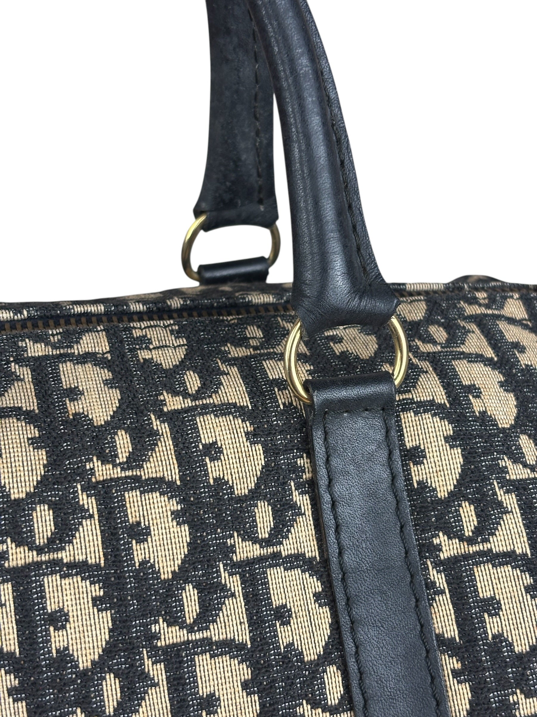 Christian Dior Vintage Navy Trotter Boston Bag