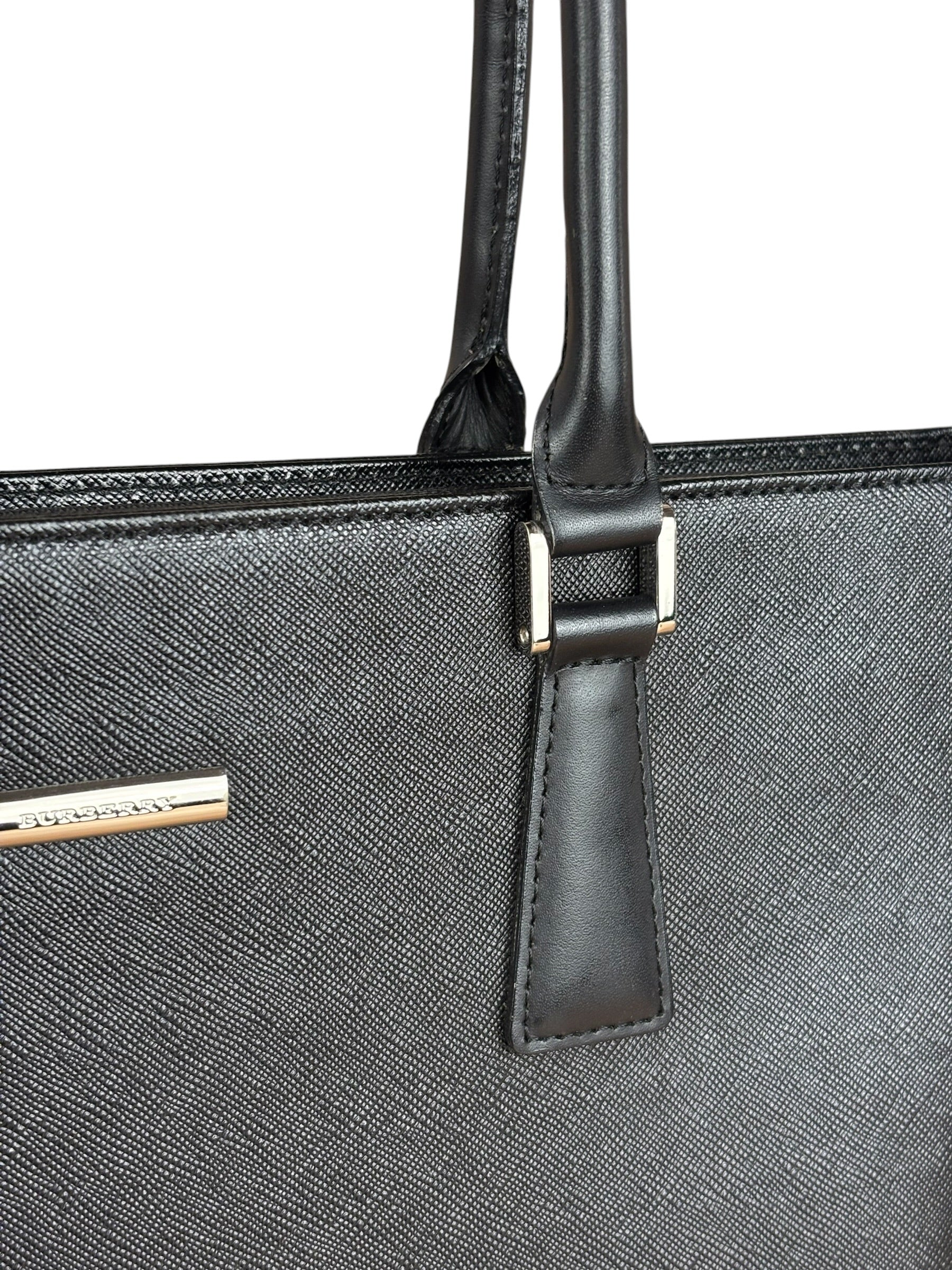 Burberry Black Saffiano Leather Tote Bag