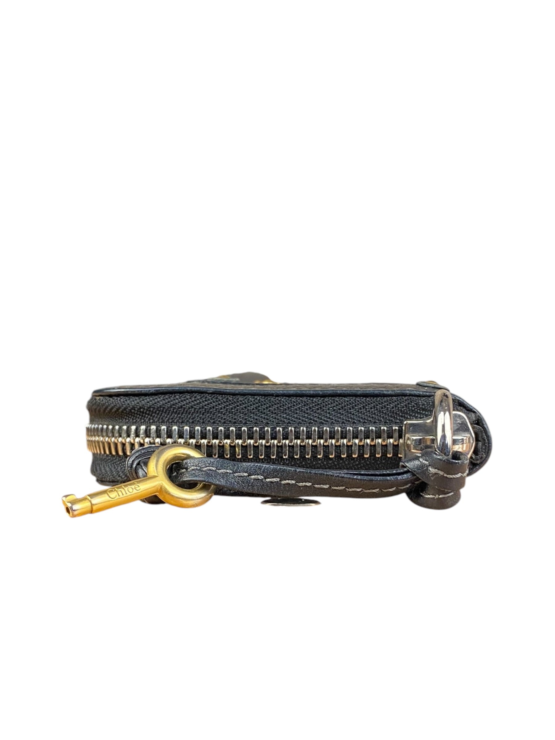 Chloé Black Leather Paddington Long Wallet