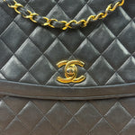 Chanel Black Quilted Leather Chain Flap Bag