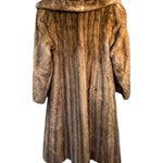 Vintage Long Brown Fur Striped Mink Coat