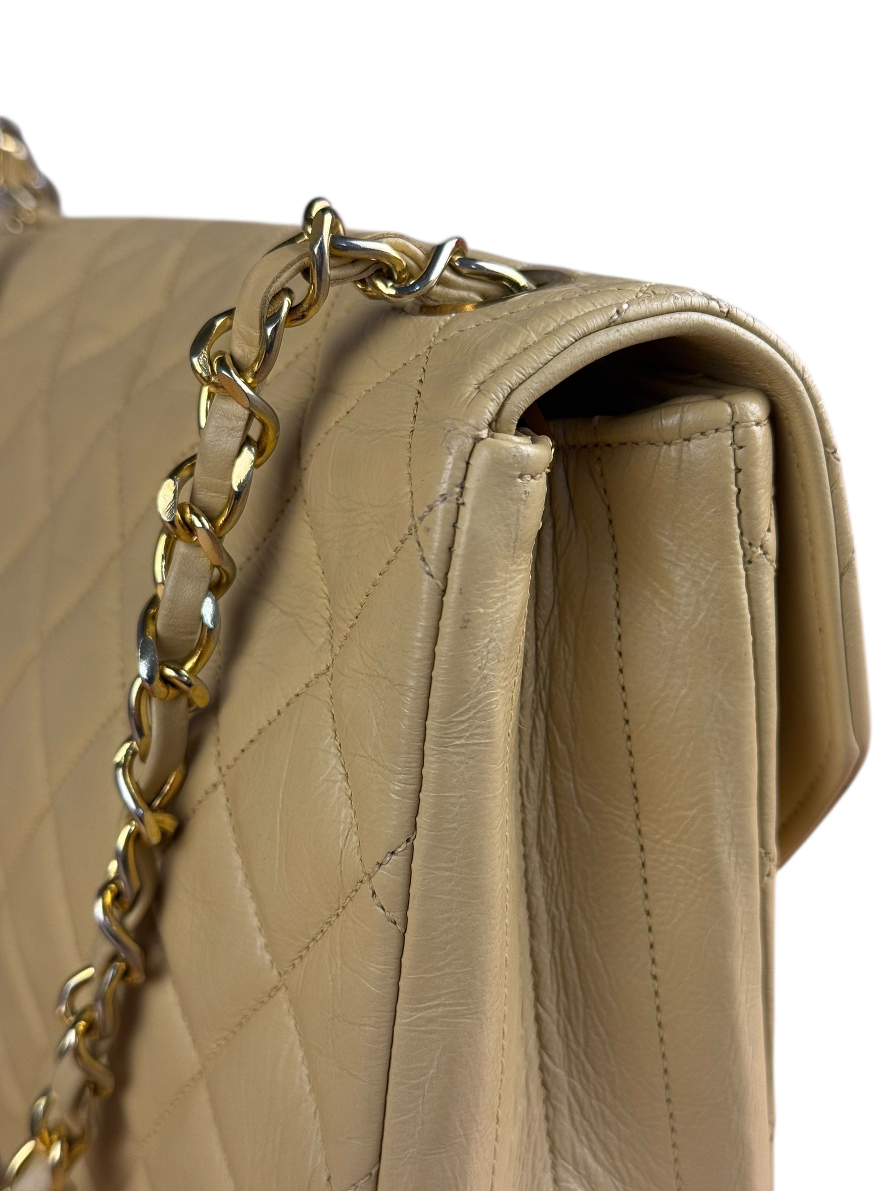 Chanel 1986 Beige Curved Flap Bag