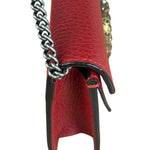 Gucci Red Leather Dionysus Super Mini Chain Crossbody Bag