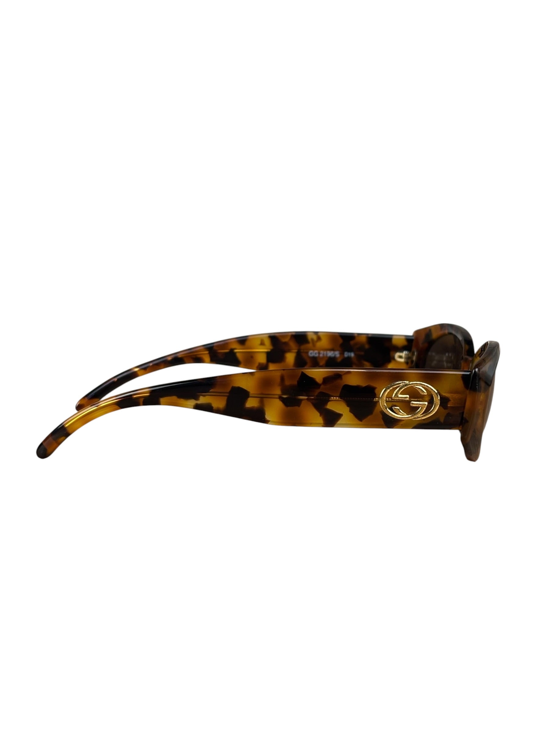 Gucci Vintage GG Havana Thick  Rounded Oval Sunglasses RX 2400/S