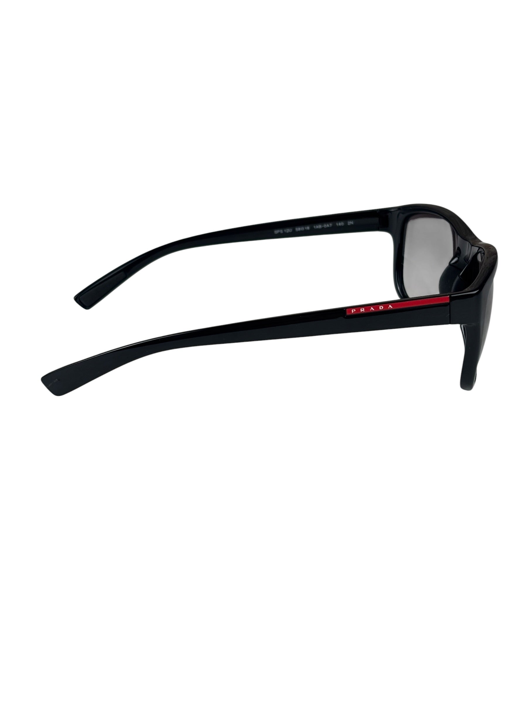 Prada Black Linea Rossa SPS 12U Sunglasses