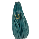 Miu Miu Dark Green Nappa Leather Wander Matelasse Micro Hobo Bag