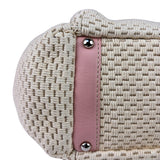 Chanel Pink Lambskin Trim Woven Lax Accordion Shoulder Bag 1997