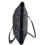 Coach Navy Crossgrain Leather City Zip Shoulder Bag