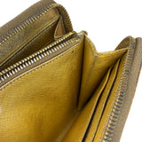 Prada Metallic Gold Saffiano Leather Zip-Around Wallet