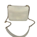 Chanel White Leather CC Mania Flap Bag 2019