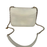 Chanel White Leather CC Mania Flap Bag 2019