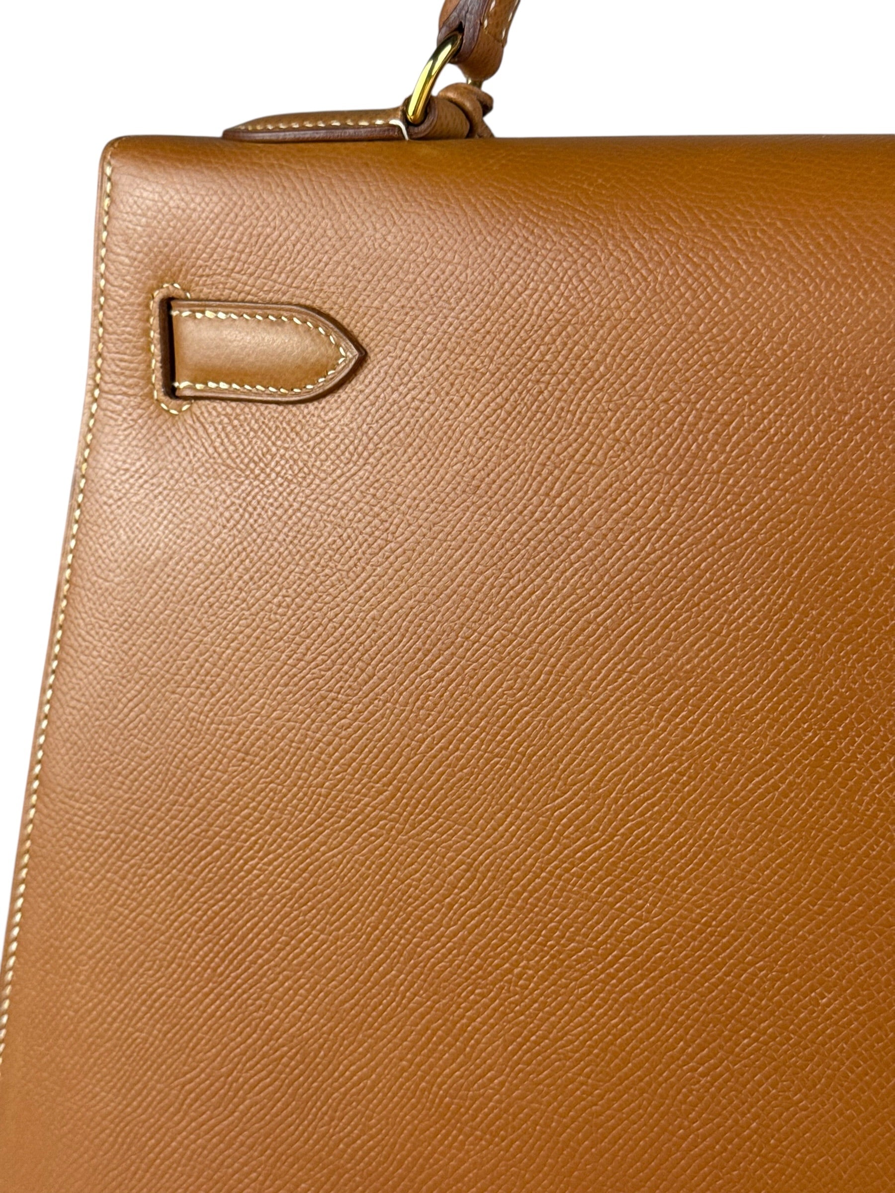 Hermes Kelly 32 Sellier Epsom Gold Handbag 1995