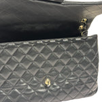 Chanel Black Quilted Caviar Jumbo Flap Bag 2021