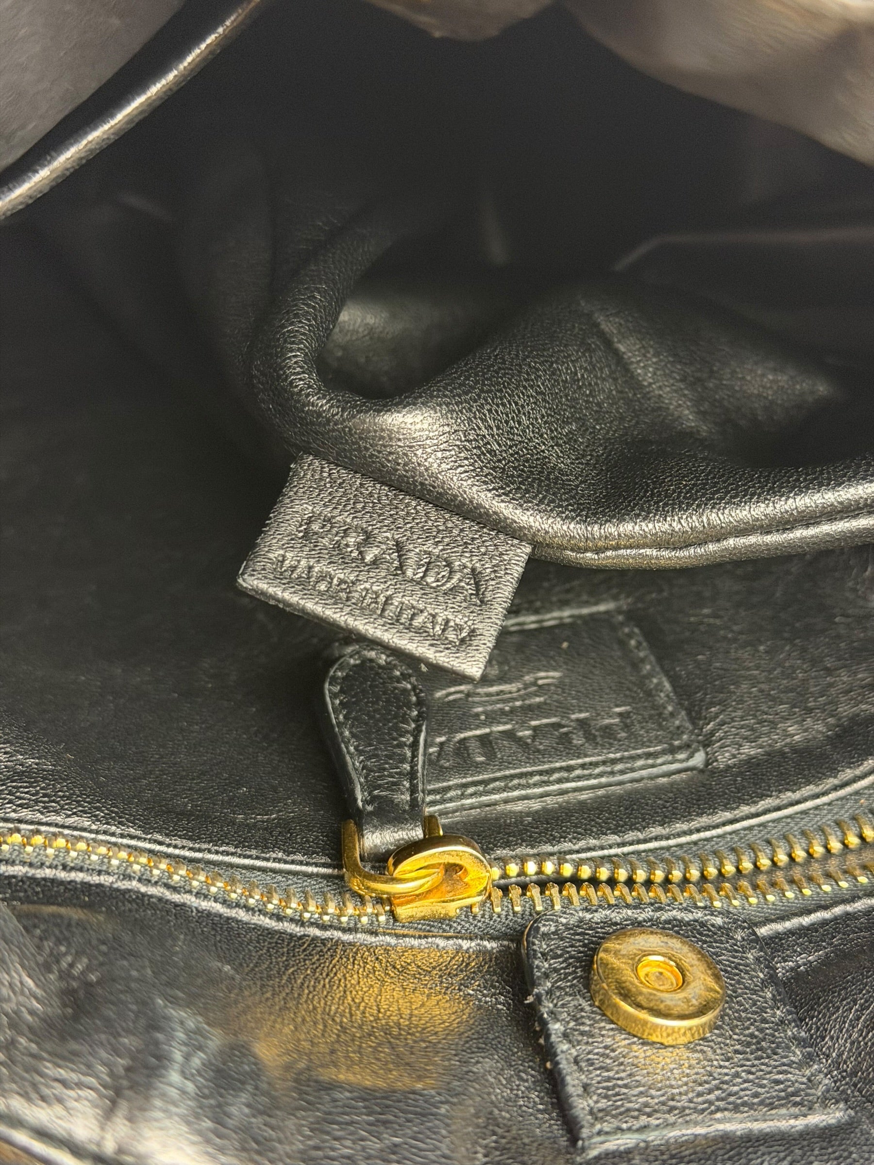 Prada Bicolor Leather Nappa Waves Tote Bag