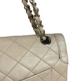 Chanel Beige Quilted CC Vintage Double Flap Bag 90s