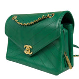 Chanel Green Lambskin Shoulder Bag 2018