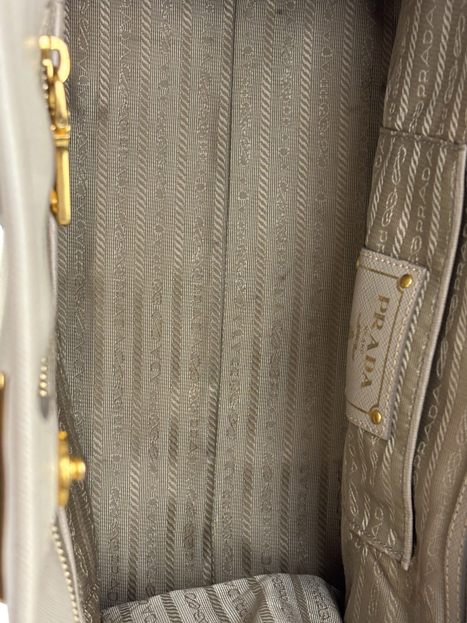 Prada Saffiano Lux Leather Grey 2Way Shopping Bag
