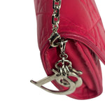 Christian Dior Pink Quilted Lambskin Lady Dior Wallet On Chain