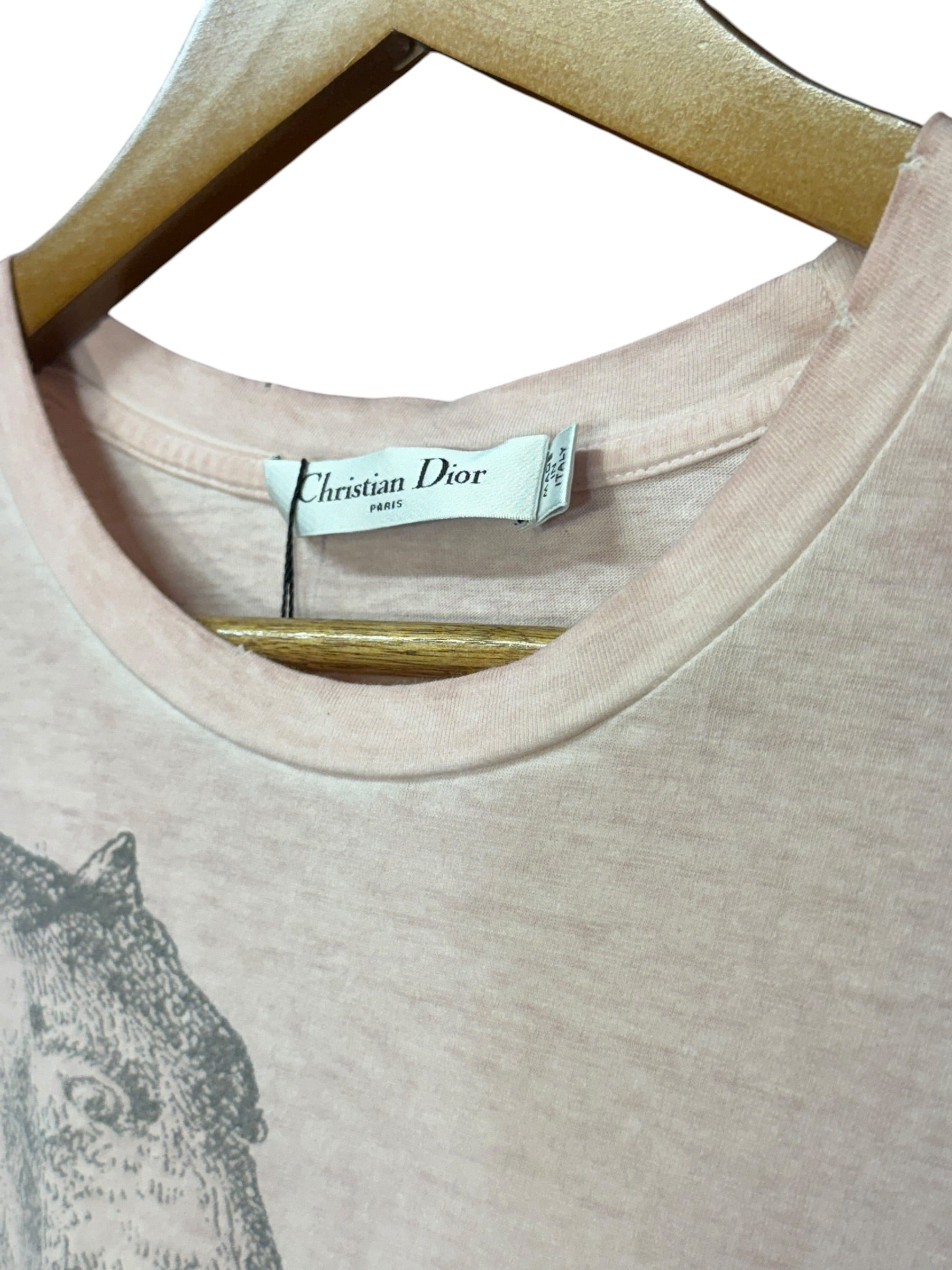 Cristian Dior Pink Dioriviera Animal-Graphic T-shirt
