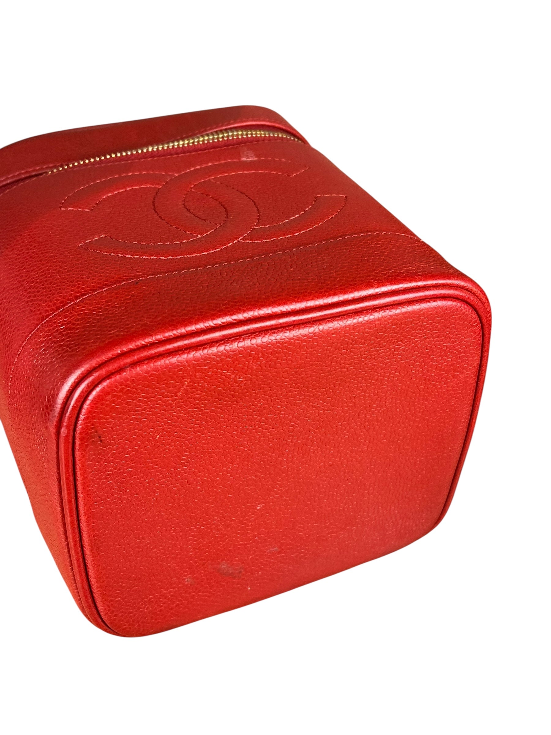 Chanel Red Caviar Vanity Cosmetic Case