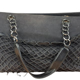 Chanel Vintage Canvas & Leather Chocolate Bar Fold-Over Tote Bag