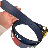 Gucci x Adidas Leather Belt Navy/Red