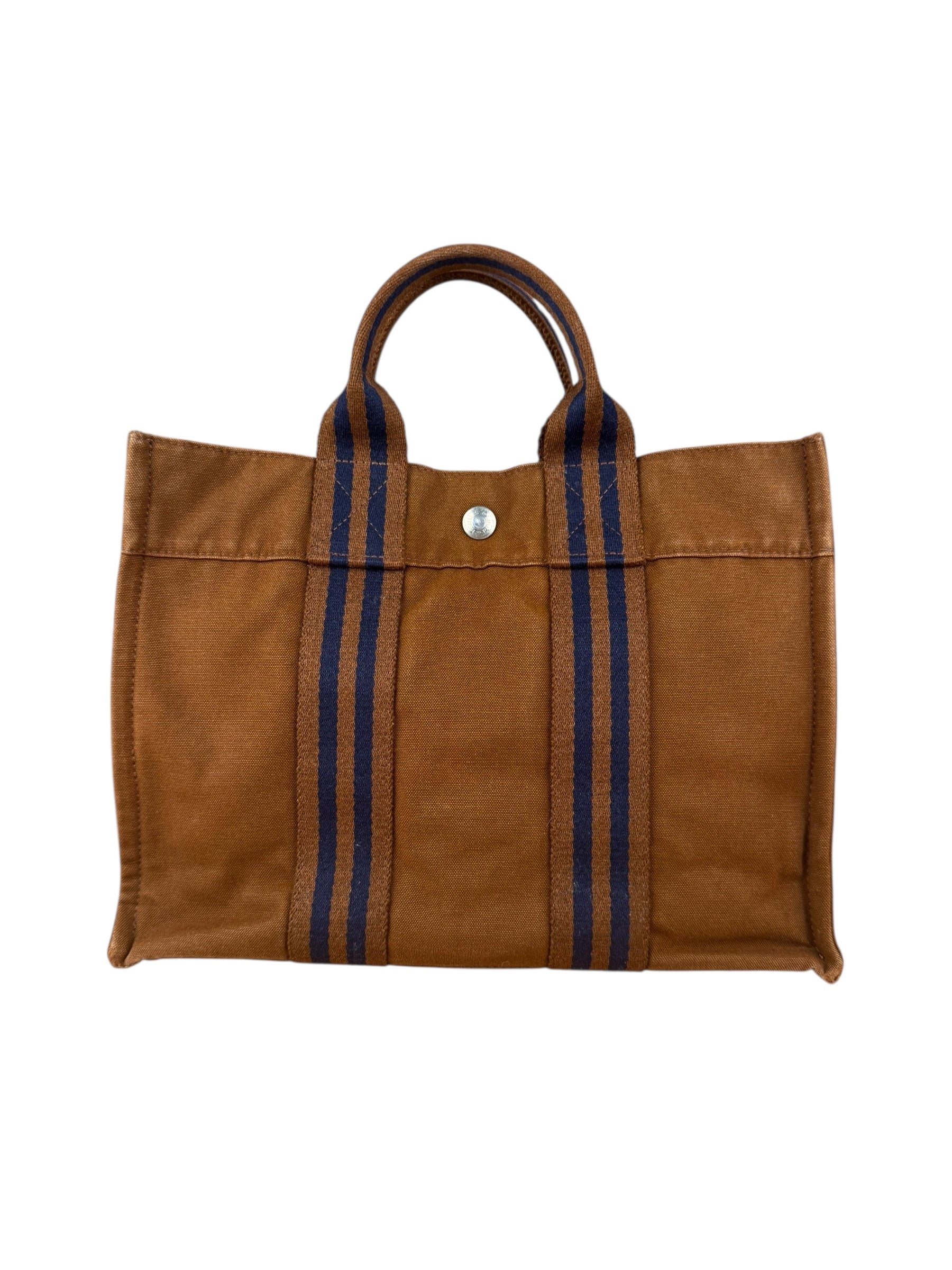 Hermes Brown Canvas Fourre Tout PM