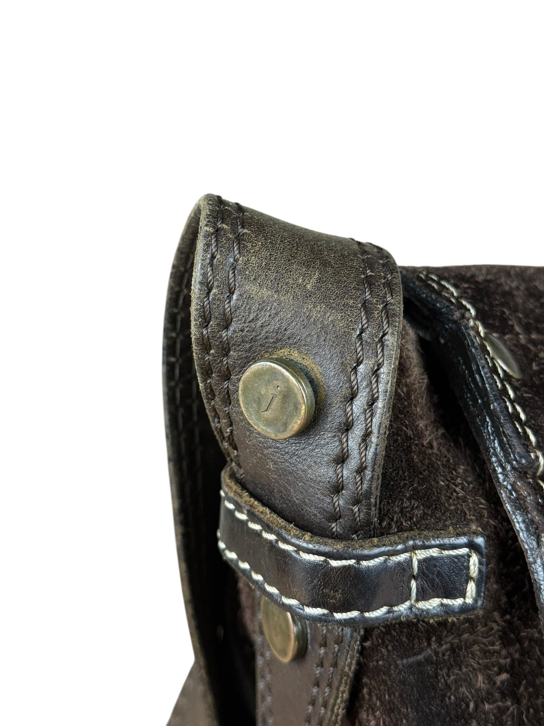 John Varvatos Suede Messenger Bag