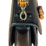 Gucci Bamboo Mini Top Handle Patent Leather Black