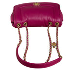 Chanel Fuchsia Pink Leather Puffy Flap Bag 2019