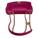 Chanel Fuchsia Pink Leather Puffy Flap Bag 2019