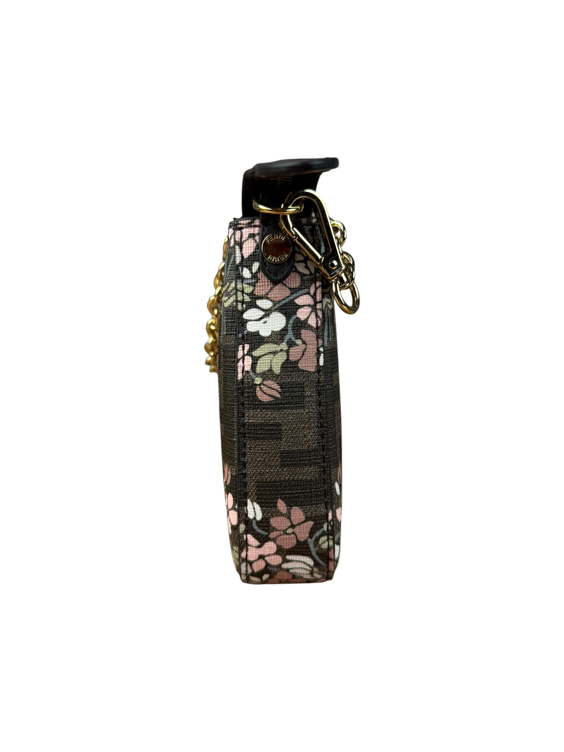 Fendi FF Floral Coated Canvas Chain Pochette