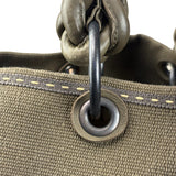 Bottega Venta Vintage Olive/Brown Canvas Large Shopper Shoulder Bag