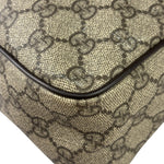 Gucci Brown Leather Trim Supreme Crossbody Bag