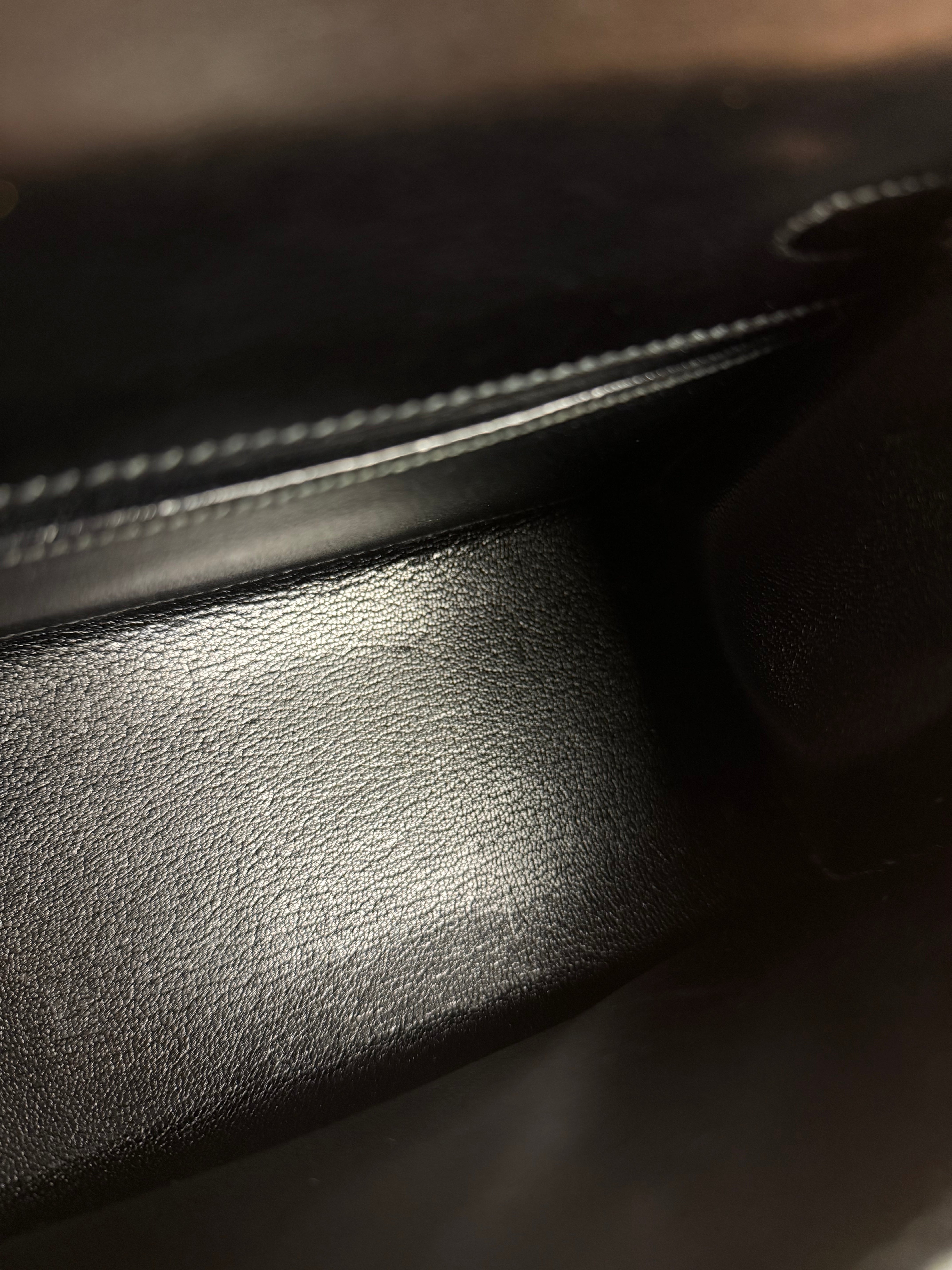 Hermes Black Mini Kelly 20 Box Calf 1991