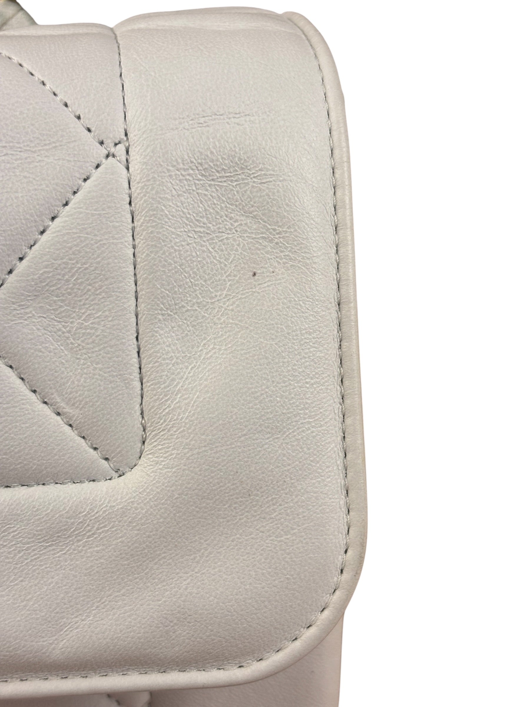 Chanel White Lambskin Diana Bijoux Flap 1992
