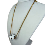 Chanel Vintage Spring Collections Soccer Ball Rhinestone Charm Necklace 04S 2004