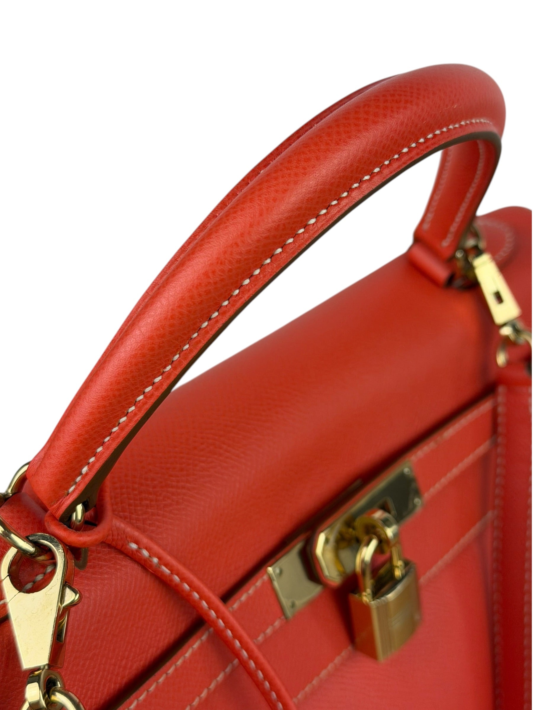 Hermes Coral-Red Epson Casaque Togo Kelly 32