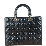 Christian Dior Black Cannage Quilted Leather Medium Lady Dior Handbag