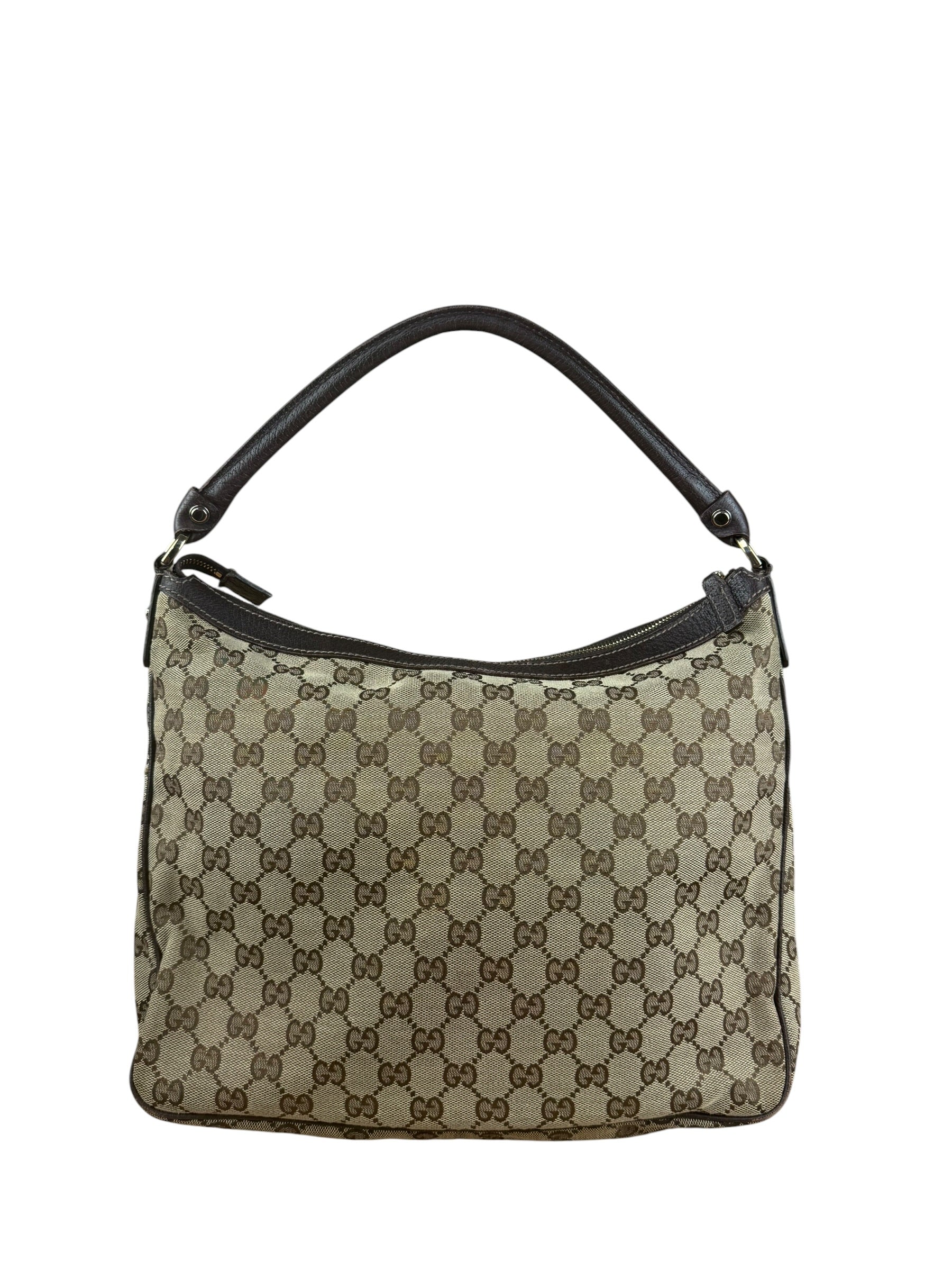 Gucci Vintage Brown Canvas GG Shoulder Bag