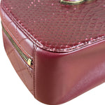 Chanel Burgundy Python Quilted Leather Vanity Two-Way Bag 2017