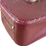 Chanel Burgundy Python Quilted Leather Vanity Two-Way Bag 2017