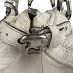 Chloé White Leather Paddington Handbag (Repainted)
