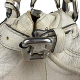 Chloé White Leather Paddington Handbag (Repainted)